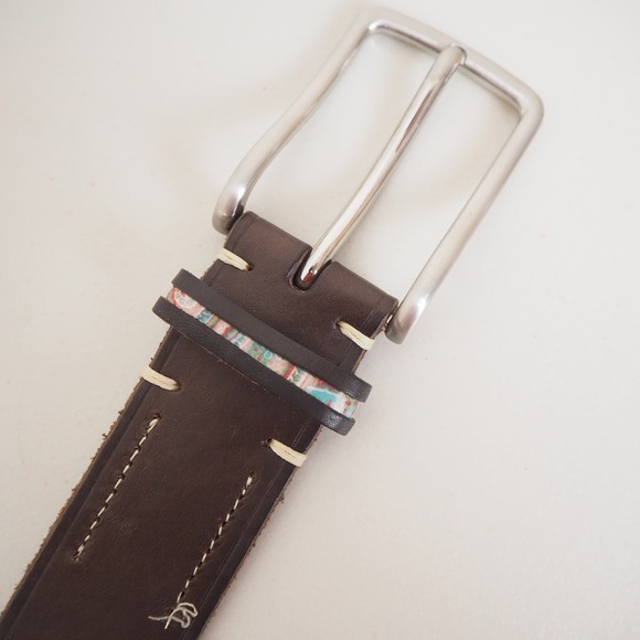 Robert Graham Other - Robert Graham Harringay Leather Belt Dark Brown Men's Size 32 NWOT